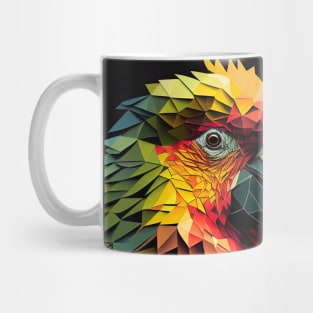 Triangle Parrot - Abstract polygon animal face staring Mug